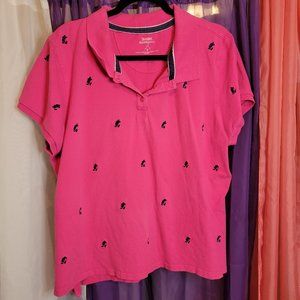 Disney Mickey mouse all over pink polo